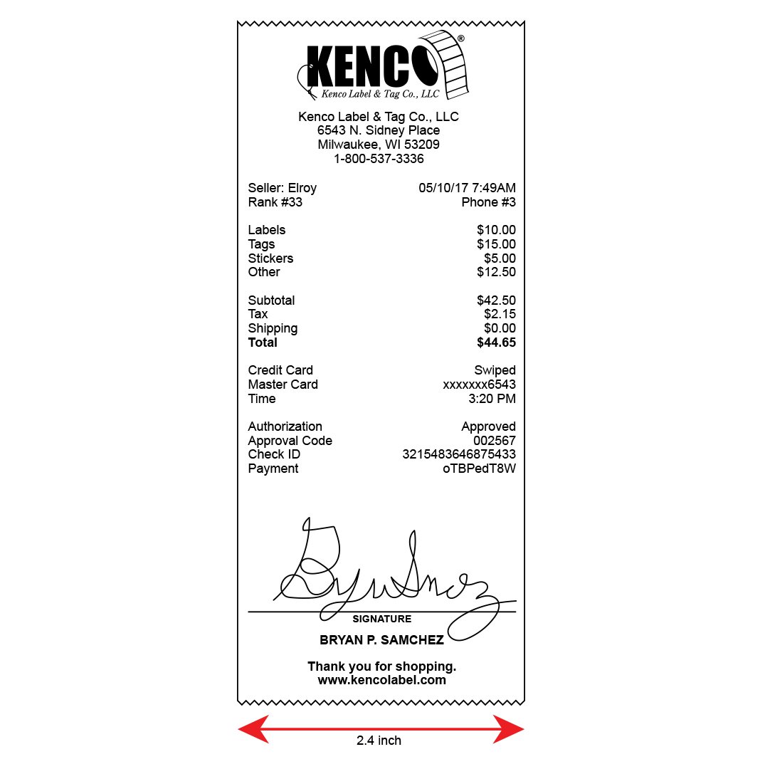 2 7/16 Inches X 3,360 Inches Continuous Receipt Paper Rolls by Kenco®, Compatible with Dymo 30270 (1 PACK) - Image 3