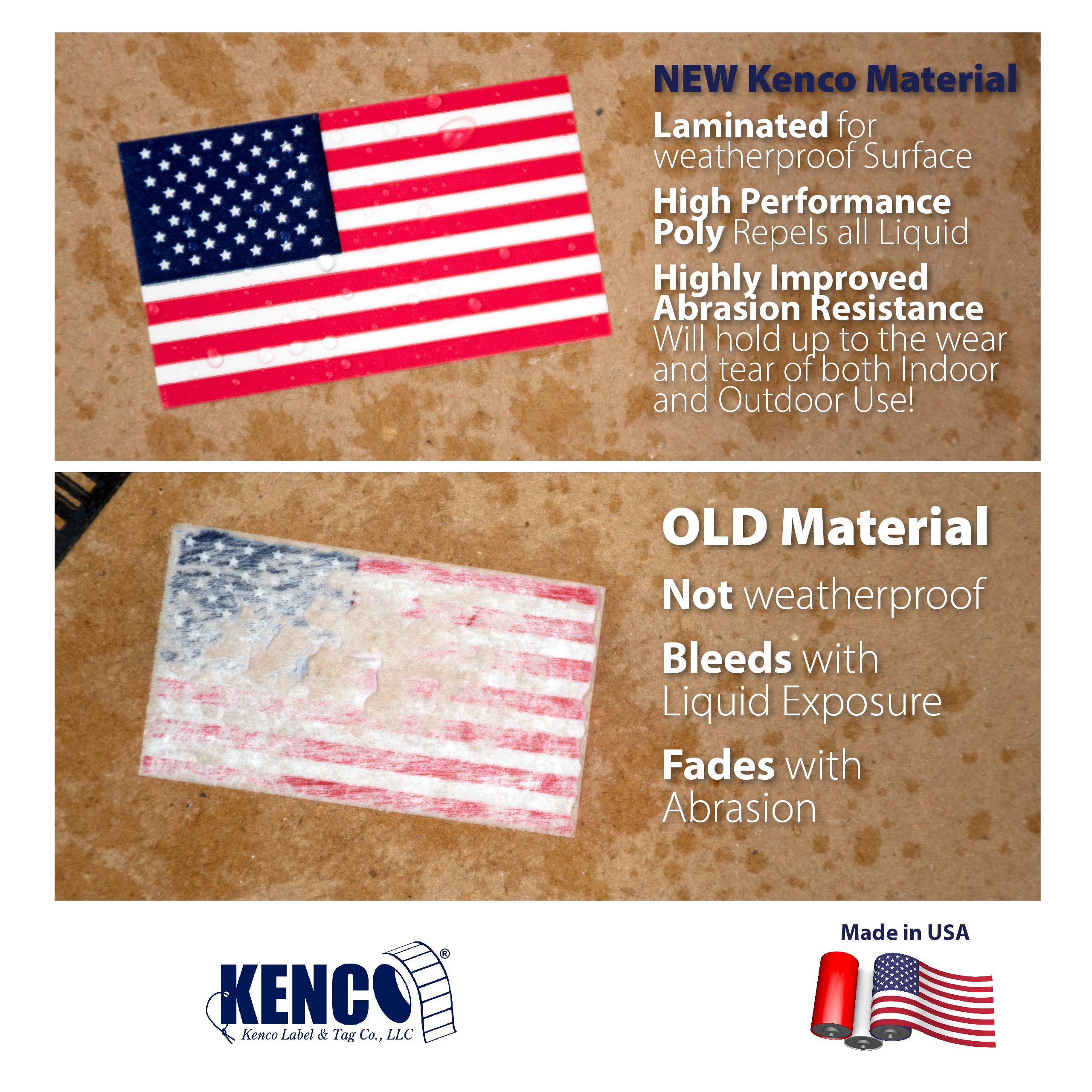 American Flag Stickers USA Flags - 500 Per Roll - 1.25" X 2.125" Patriotic Labels by Kenco (1 Pack) - Image 5