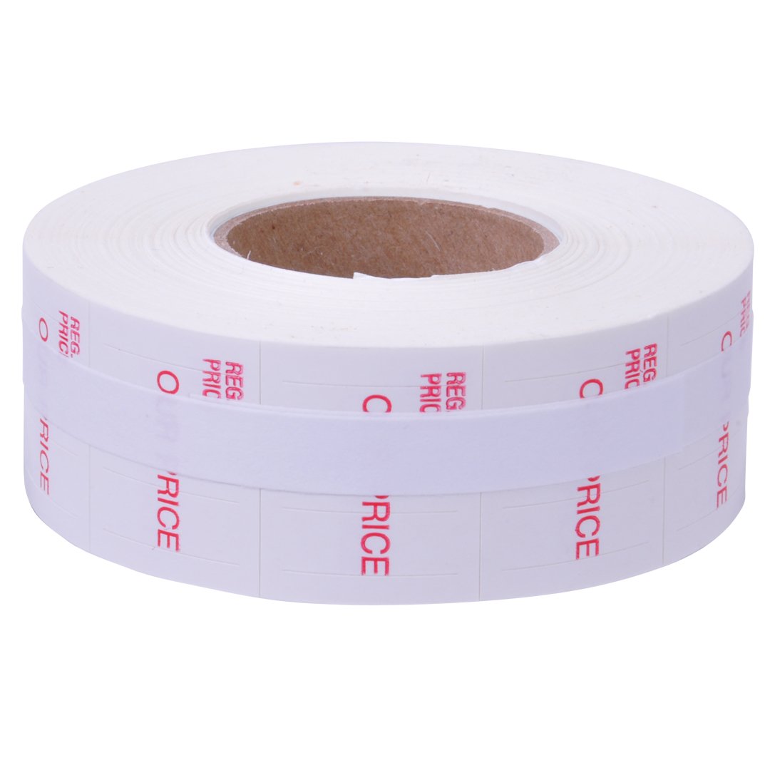 White with Red "Regular Price/Our Price" (at Top) Labels to fit Towa®GL/ SpeedyMark4/ Halmark Model "L" Price Guns 16 Pack (Free Ink Roll Included) - Image 3