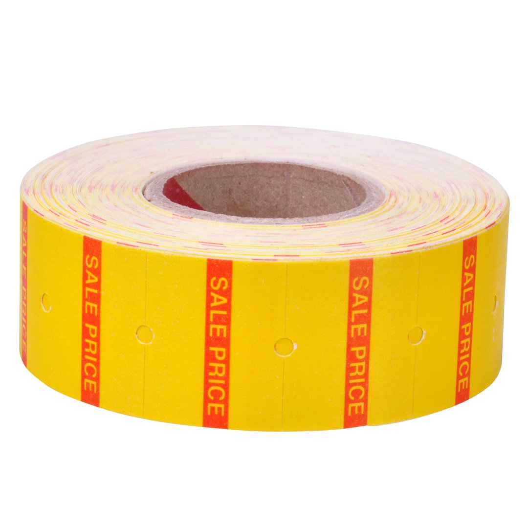 Yellow with Red "Sale Price" with No Tamper Proof Slits Labels to fit Towa®GL/ SpeedyMark4/ Halmark Model "L" Price Guns 16 Pack (Free Ink Roll Included) - Image 3