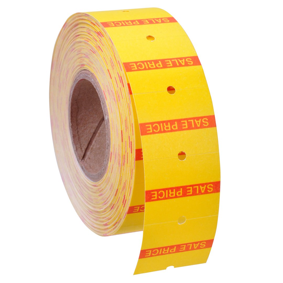 Yellow with Red "Sale Price" with No Tamper Proof Slits Labels to fit Towa®GL/ SpeedyMark4/ Halmark Model "L" Price Guns 16 Pack (Free Ink Roll Included) - Image 4
